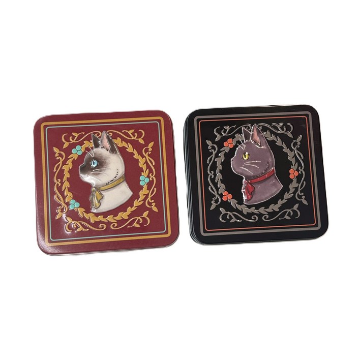 일본 고양이 네코 사각 틴케이스  빈티지느낌 틴케이스 소품 보관함 악세사리함