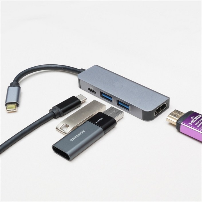 C타입허브 멀티허브 hdmi USB허브 4K 30Hz, 1개