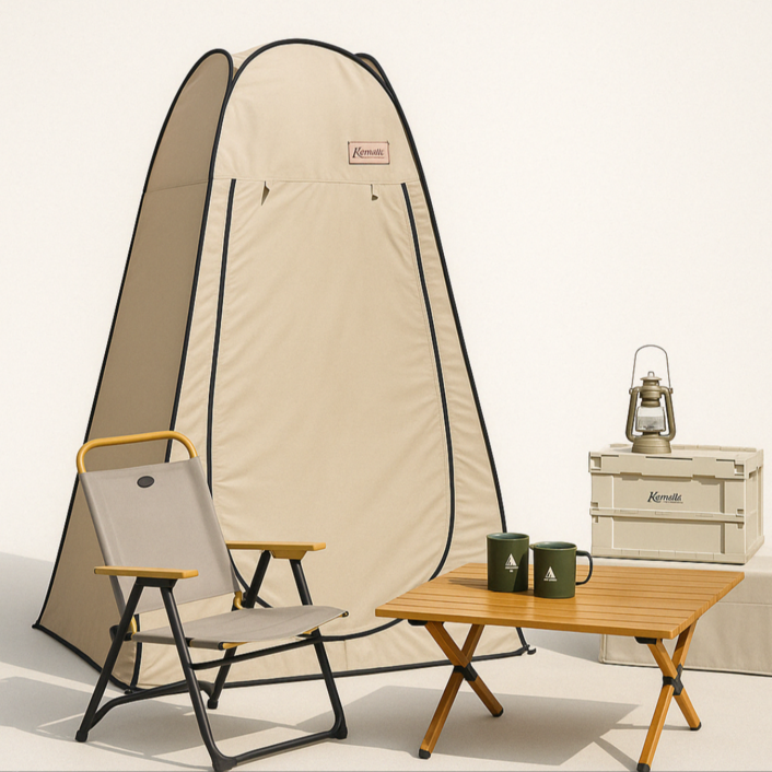 ZEKA 원터치 샤워 텐트 화장실 탈의실 캠핑 낚시 다용도, 1개, 프리미엄형 be 베이지