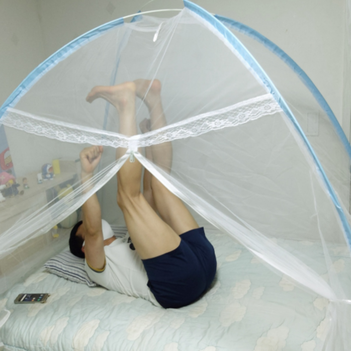 캠핑용 슈퍼싱글 퀸 이층 모기장침대바닥겸용 침대 펴자마자 모기장