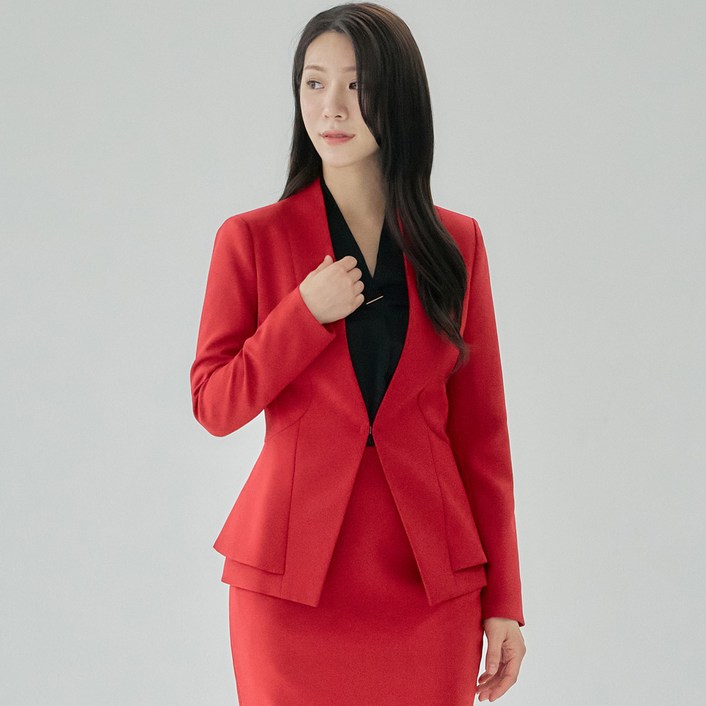 여성용 정장 자켓 노카라 슬림핏 스판 모던 날개