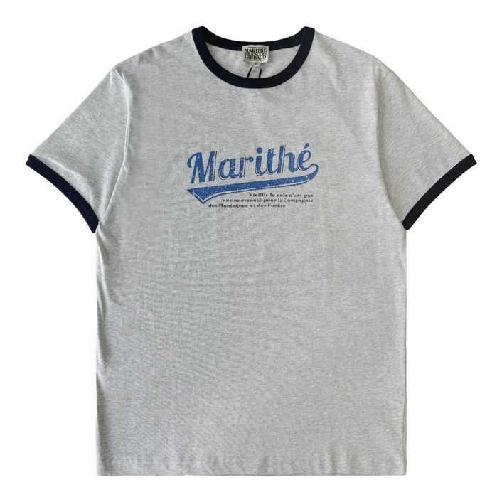 마리떼 빈티지 베이스볼 링거 티셔츠 VINTAGE BASEBALL RINGER TEE LIGHT HEATHER GRAY