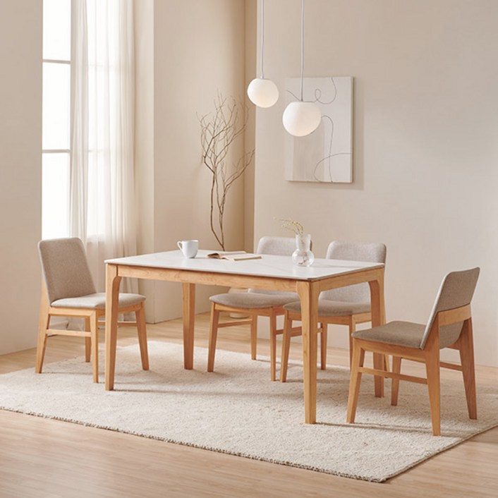 삼익가구 어썸 통세라믹 원목 4인 6인 식탁 풀세트
