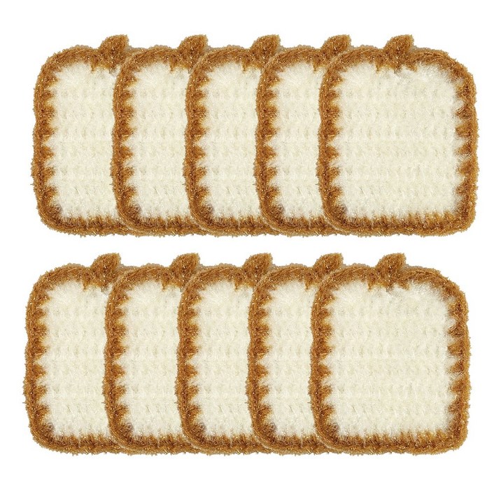 엘이케이 아크릴 수세미 쫀쫀한식빵, 2개, 10개입