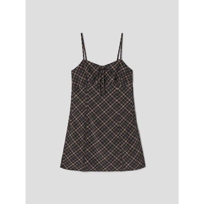 [에잇세컨즈] 체크 미니 슬리브리스 원피스 브라운 (355971LY1D)