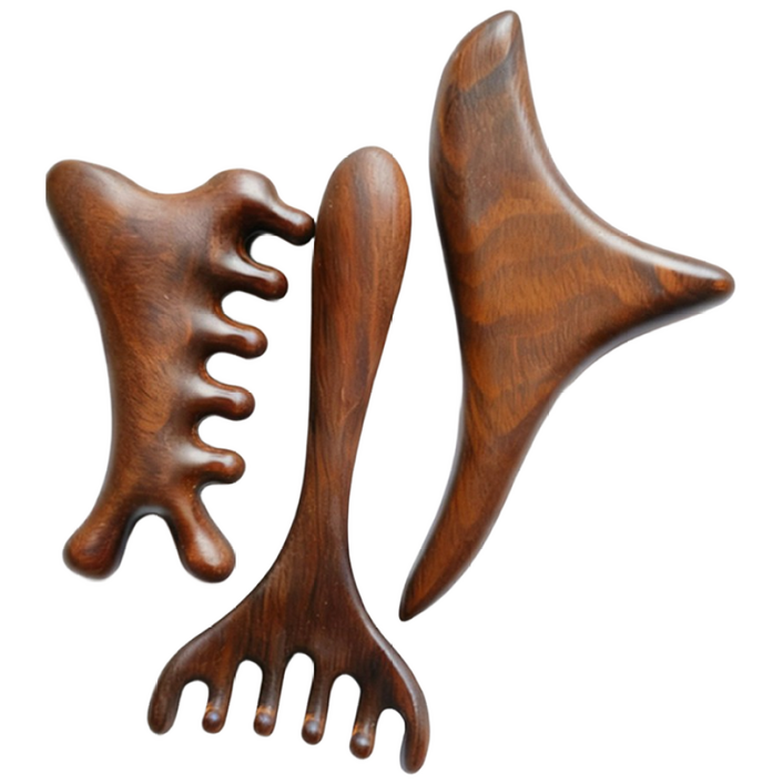 금사 박달나무 목제 안마기, 신체 경락 소통 3종에 적합, 골드 박달나무, 1개