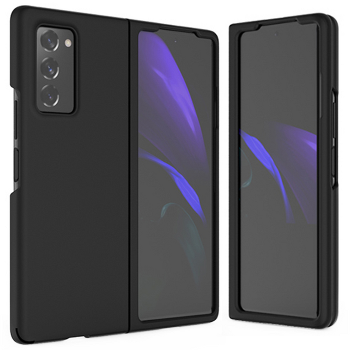 플러스룩 갤럭시 Z폴드2 F916 전용 PC 하드 블랙 투명 케이스 국산