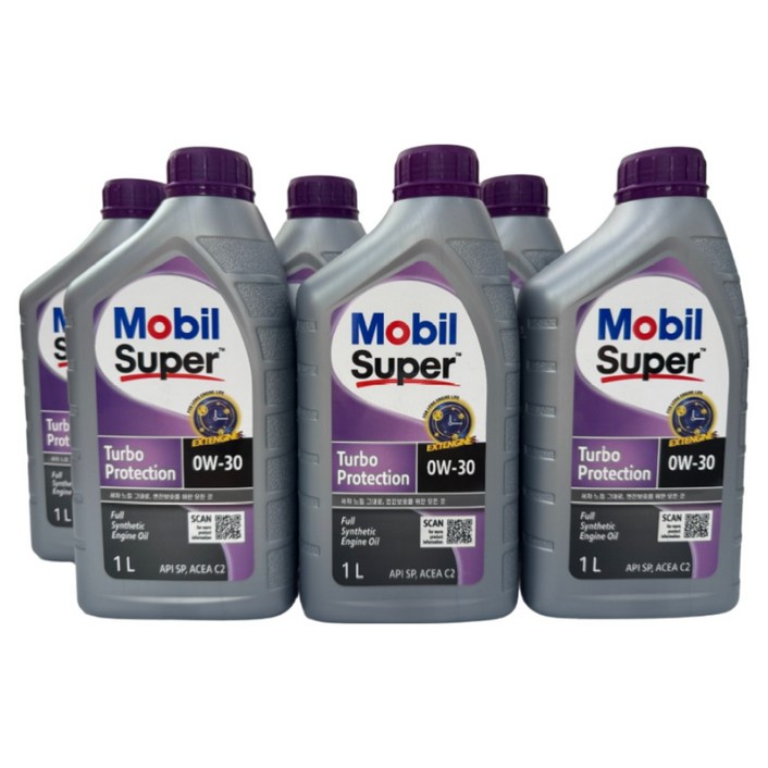 모빌 슈퍼 터보 프로텍션 0W30 1LX6EA 6L, 1개, 6L, 0w30