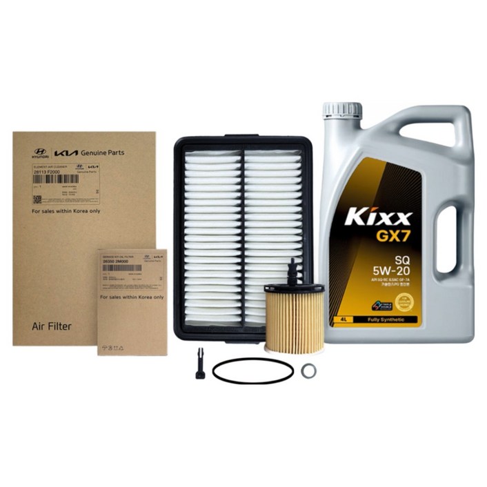올뉴더뉴 K3 BD 1.6 일반가솔린18년식 이후킥스합성유순정필터세트 5W20, 1개