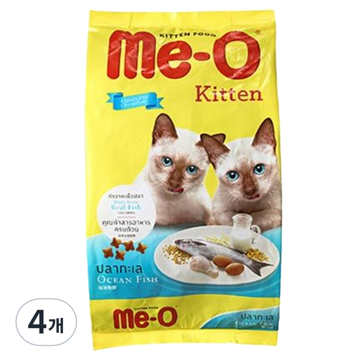 MeO 키튼 오션 피쉬 건식사료, 닭, 1.1kg, 4개