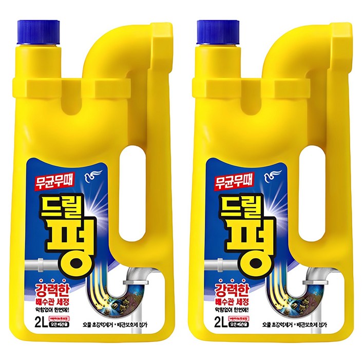 피죤 드릴펑 배수구세정제, 2L, 2개 피죤 드릴펑 배수구세정제, 2L, 2개