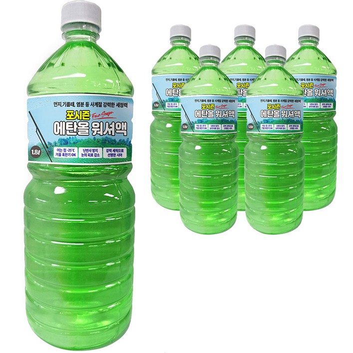 포시즌 에탄올 워셔액, 1.8L, 6개 포시즌 에탄올 워셔액, 1.8L, 6개