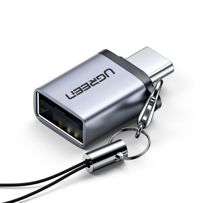 유그린 USB3.1 C타입 to USB3.0 고속 OTG 스트랩 젠더, 25.7mm, 그레이, 1개