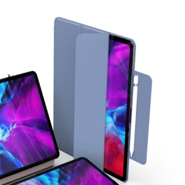 로랜텍 마그네틱 스마트 폴리오 아이패드 케이스, 퍼플, 1개