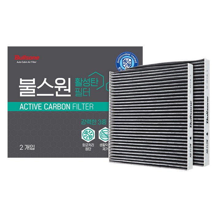 불스원 활성탄 에어컨 필터 2개입, 1번, 1개 불스원 활성탄 에어컨 필터 2개입, 1번, 1개