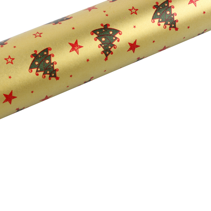 노크원 크리스마스 종이 포장지 골드트리 포장지, 금색, 2개