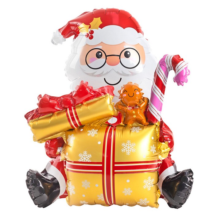 조이파티 공기주입전용 스탠딩에어벌룬 선물산타 은박풍선
