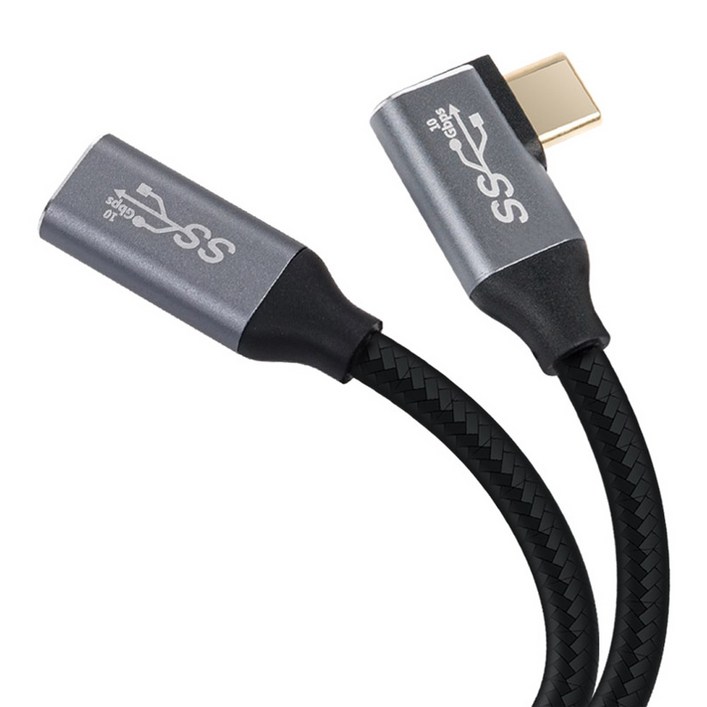 컴스마트 C타입C타입 USB 3.1 GEN 2 PD 고속충전 4K 60Hz UHD 10G 데이터 전송 메쉬 꺾임 연장 케이블 JA074