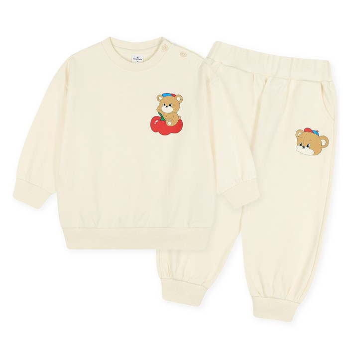 MilkBaby 아동용 과일타고둥둥 아기곰돌 상하복 세트