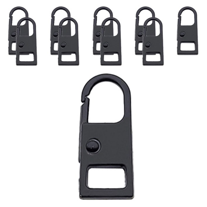 키밍 셀프 수선 만능 지퍼 고리 소형, 10개, 블랙