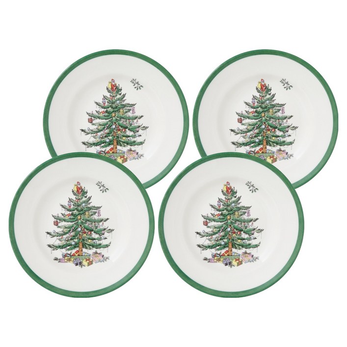 스포드 포트메리온 크리스마스트리 사이드접시, 혼합색상, 4개, 16cm