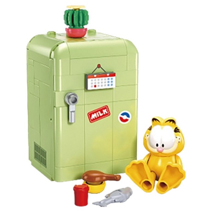 프랜드 가필드 새로운 친구들 가필드 냉장고 장난감 블럭 M38B1221A, 1개, 혼합색상