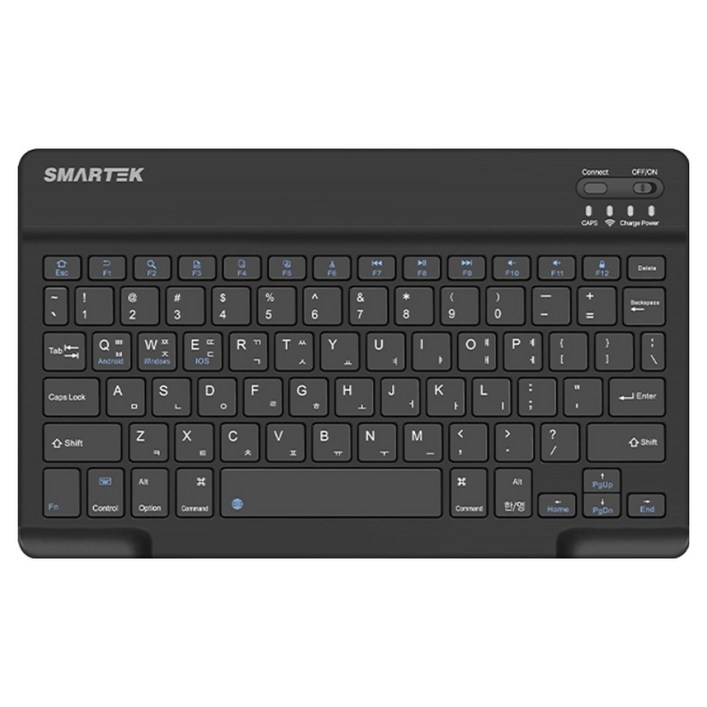 스마텍 초슬림 충전식 미니 저소음 C타입 블루투스 무선 펜타그래프 키보드, 무접점, Black, STBK4000