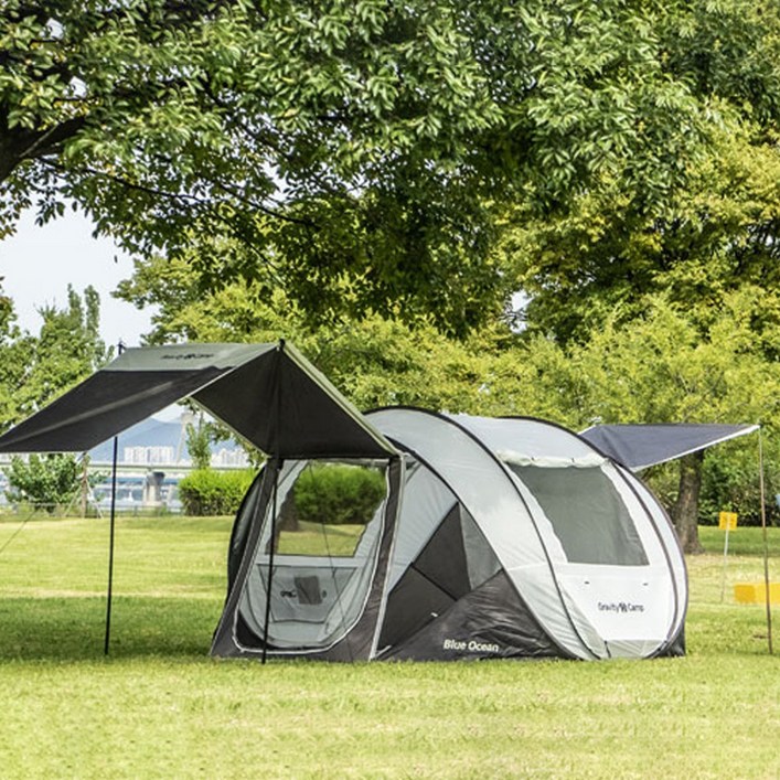그라비티캠프 원터치 캠핑 텐트, 화이트 실버 에디션, 몬스터