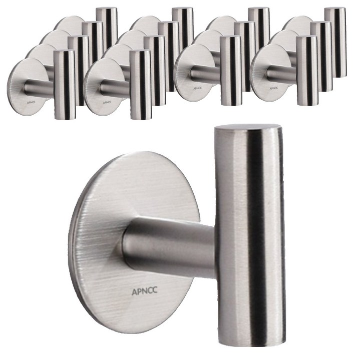 앞날창창 무타공 고급형 벽걸이 다용도 후크 걸이, 그레이, 15개