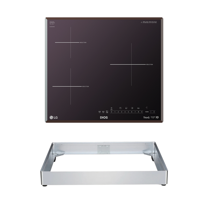 LG 디오스 인덕션 빌트인 3구 전기레인지 미라듀어 글라스 본품  프리스탠딩 자재 8.5cm 방문설치