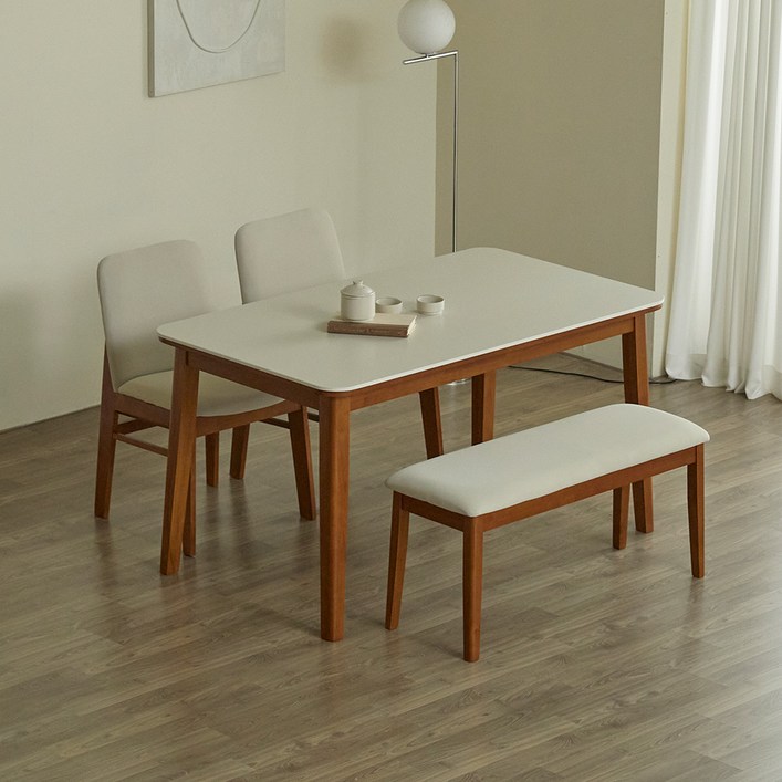 파로마 솔로르 통세라믹 식탁 1400  의자C 2p  벤치A 세트 방문설치