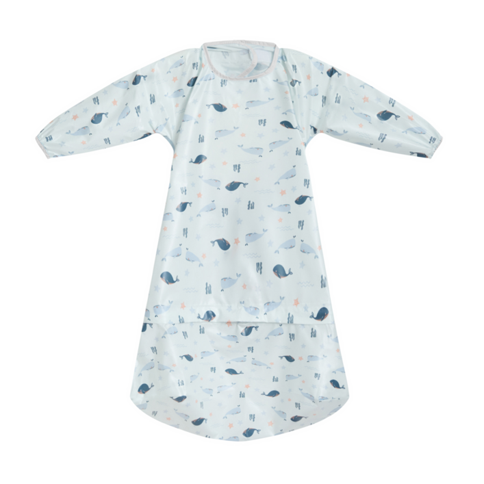 베이비클로 긴팔 지퍼형 이유식 턱받이