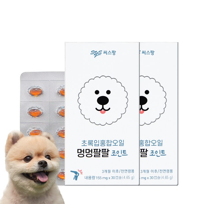 씨스팡 멍멍팔팔 조인트 반려견 관절 영양제, 초록입홍합, 2개