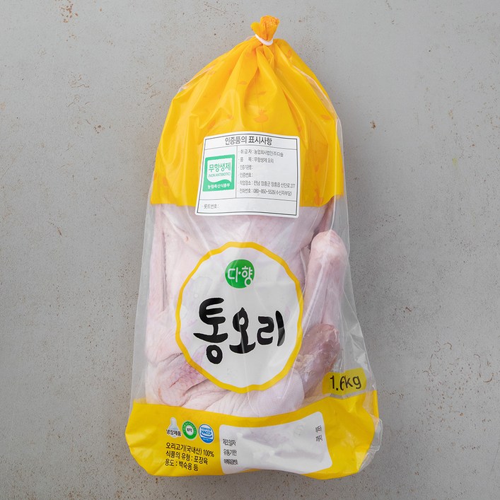 다향오리 통오리 백숙용 냉장, 1.6kg, 1개 다향오리 통오리 백숙용 냉장, 1.6kg, 1개
