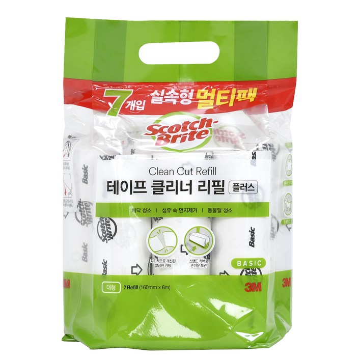 스카치브라이트 실속형 멀티팩 테이프 클리너 리필 7p, 1개 스카치브라이트 실속형 멀티팩 테이프 클리너 리필 7p, 1개