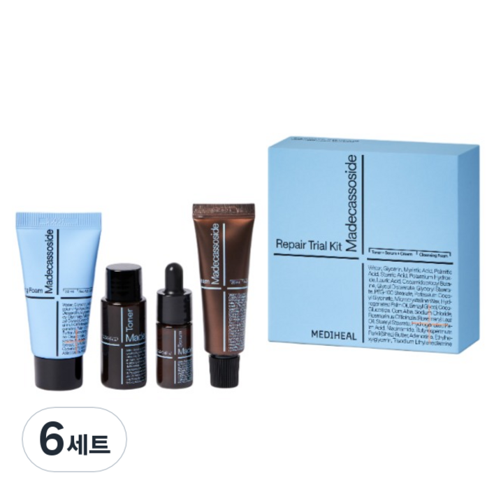 메디힐 마데카소사이드 리페어 트라이얼 키트 클렌징 폼 30ml + 토너 30ml + 세럼 10ml + 크림 20ml 세트, 6세트