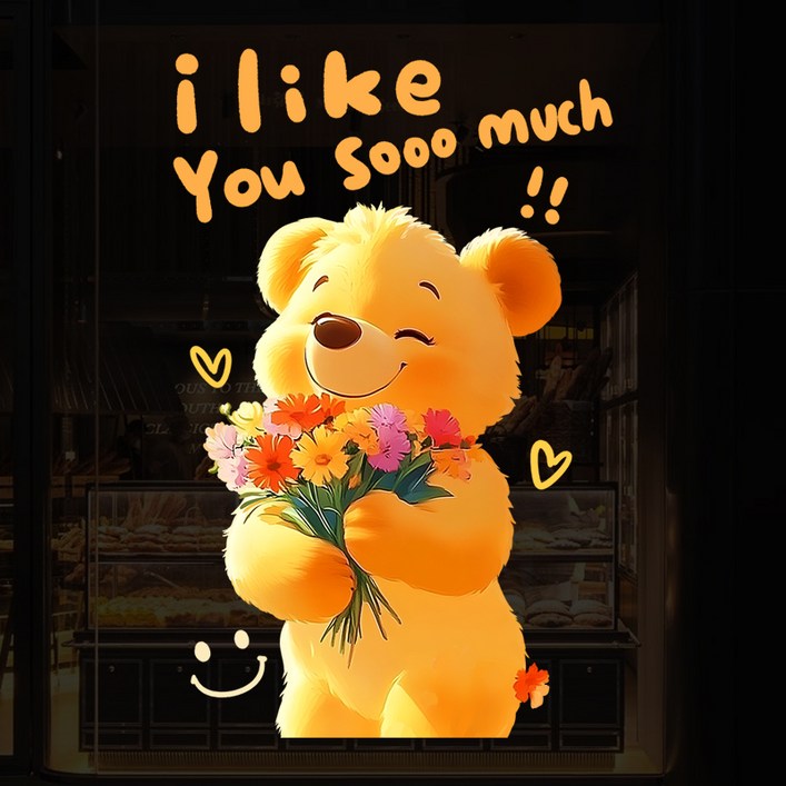 별님토이즈 가게 장식 창문용 귀여운 동물 정전기 스티커