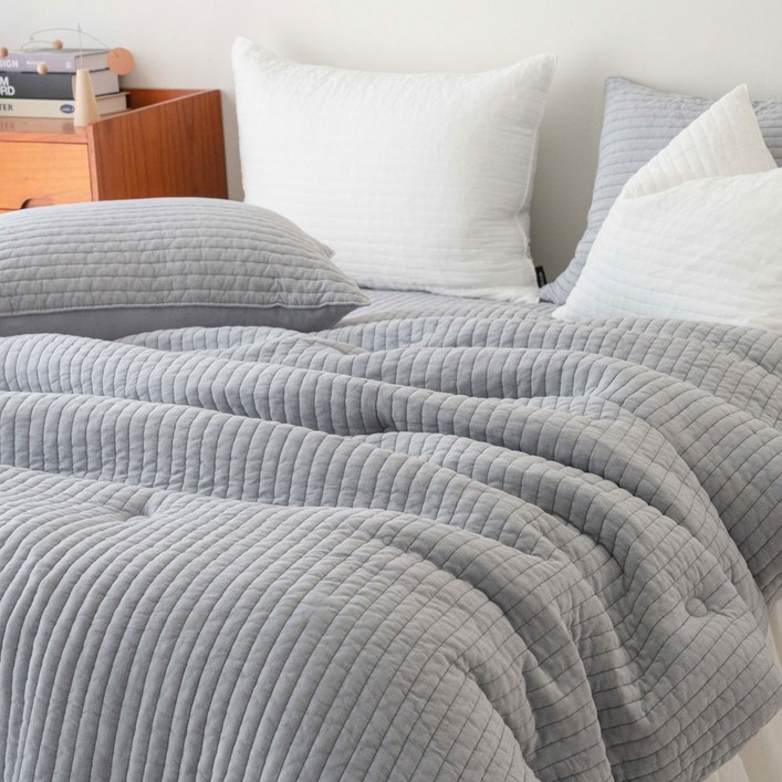 베럴 텐셀 모달 줄누비 피그먼트 워싱 삶은 이불 +베개커버 세트