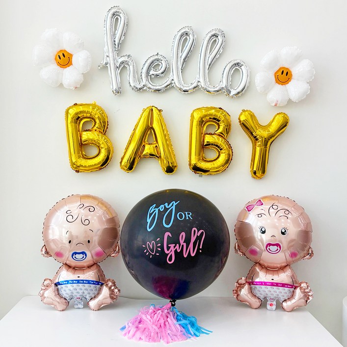 미미파티 성별 공개 젠더리빌 풍선 베이비샤워 파티용품 풀세트