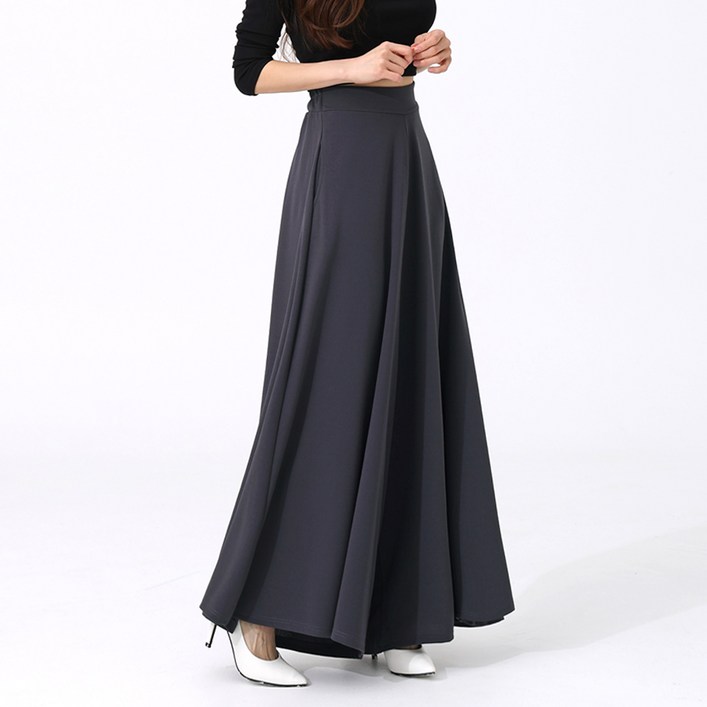 arua 밴딩 와이드 롱 플레어 치마 바지