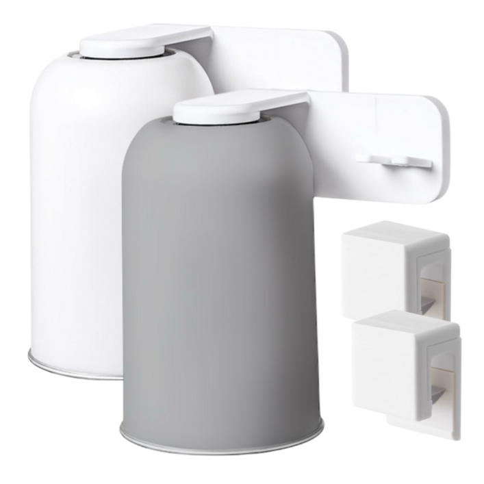 유주리빙 무타공 스텐 304 거꾸로 자석 양치컵 칫솔 치약 걸이, 1개, 화이트그레이