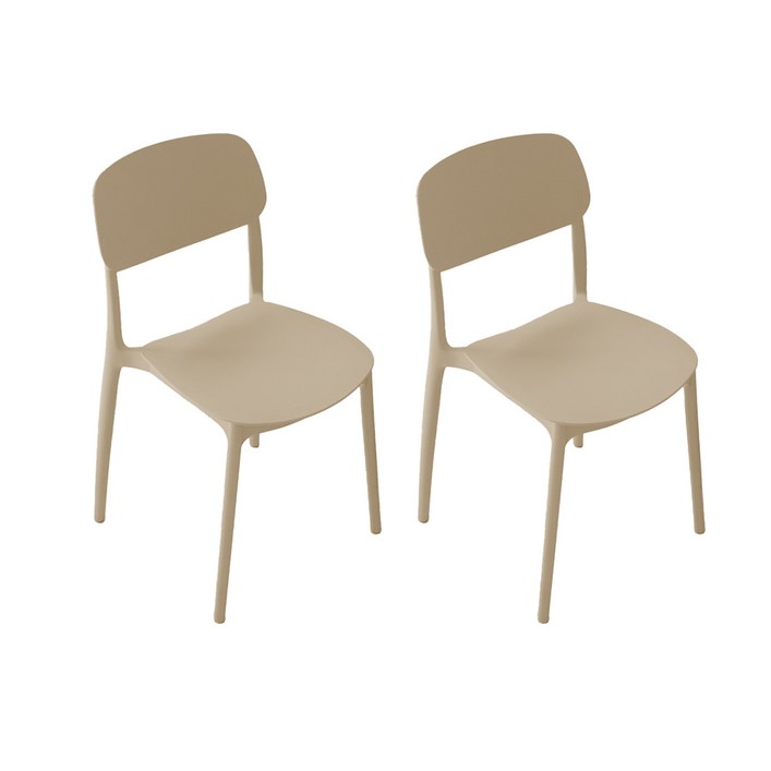 1+1 베리 체어 플라스틱의자 디자인 카페 식탁의자 (6color), 2개, 베리체어 (샌드)