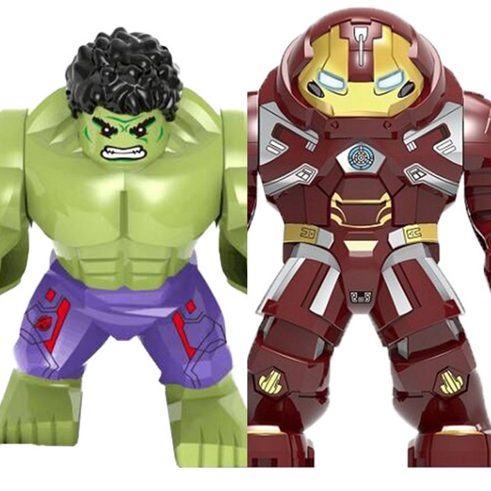 헐크 VS 헐크버스터 2종 마블 어벤져스 호환블록 브릭미니피규어 수집장식전시용 키덜트아이템, 1개, HULK03. 헐크 vs 헐크버스터 2종 세트로켓