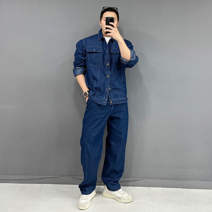 [당일출고] 트렌디 데님 셋업 빅사이즈