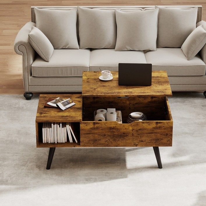 OURLIVE 리프트업 숨김수납 소파테이블