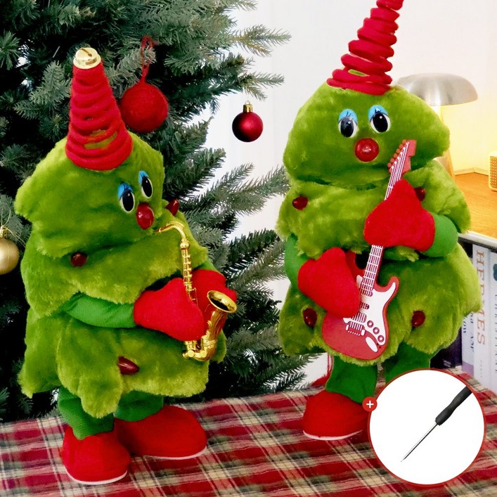 크리스마스 춤추는 트리인형 3종 트리 산타 눈사람 루돌프 장식소품 파티용품
