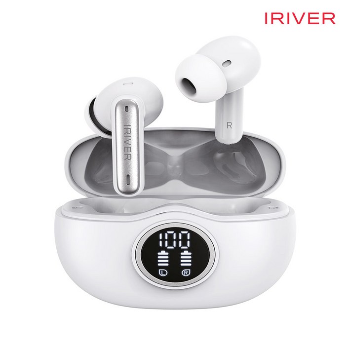 아이리버 터치 블루투스 이어폰 무선 노이즈캔슬링 ANC IBT5011BT V5.3, 화이트