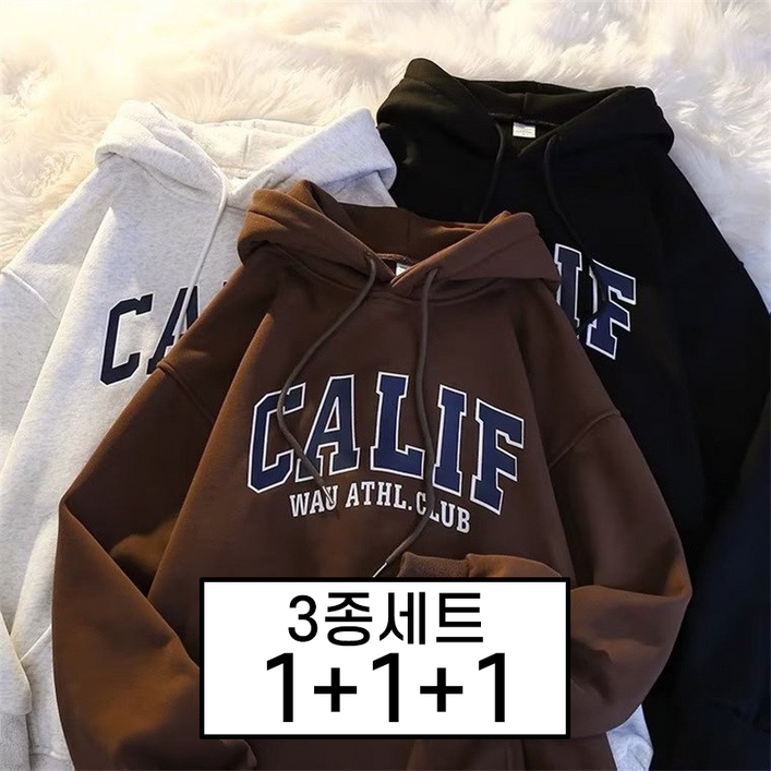 봄 가을 신상 1+1+1 기모 두꺼운 남성 오버사이즈 한판 스타일 루즈핏 학생 아우터 상의 남성 트렌드 3종 세트