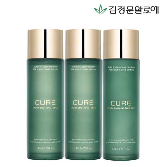 김정문알로에 큐어 수딩 토너 2개에멀젼 1개