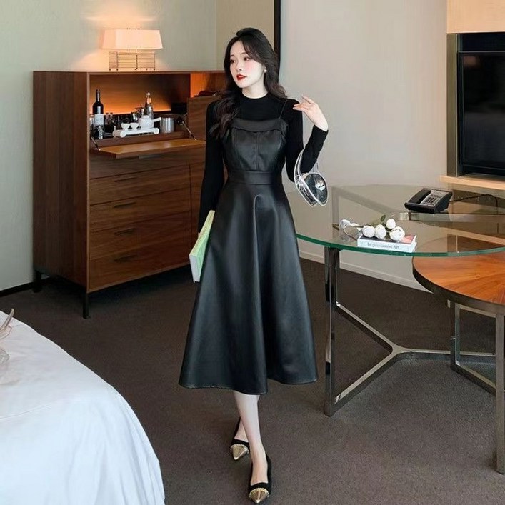 JoYouth 가죽뷔스티에원피스 레더뷔스티에 티셔츠 세트 S2XL